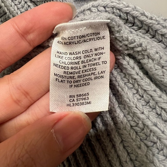 Trouve Grey/Blue Oversized Ribbed Cardigan Size Medium - Picture 4 of 11